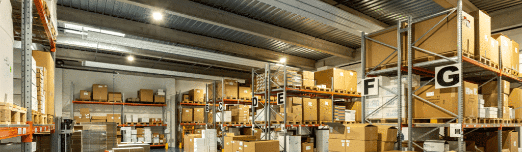 Photograph of the Aseptic Group's pallet storage facility