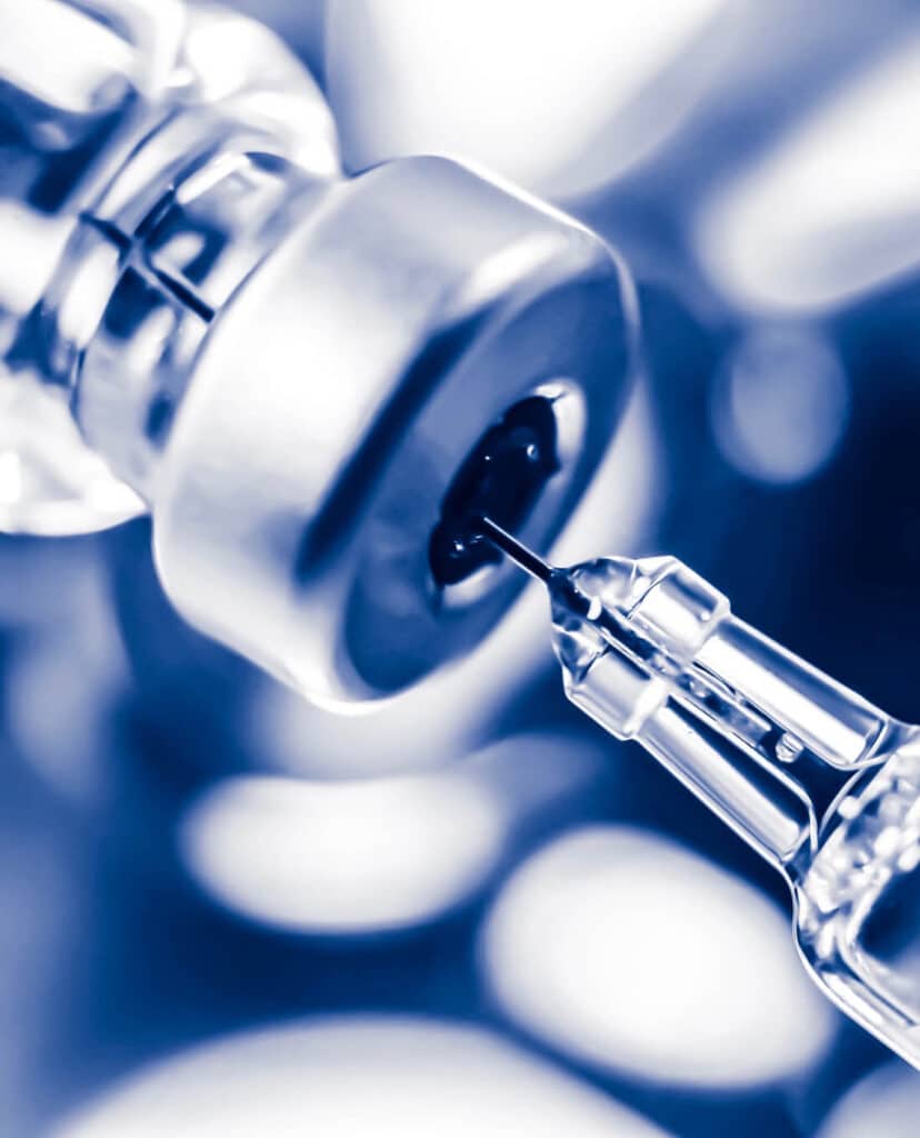 Syringe in a vaccine-type product