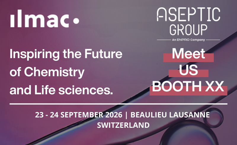 Image to announce aseptic Group's participation in the ILMAC 2026 exhibition in Lausanne.