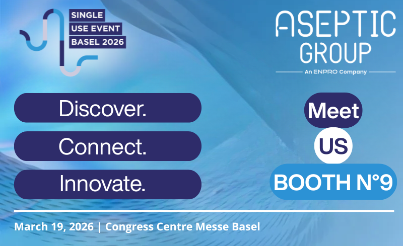 Image to announce aseptic group's participation in the Single Use Event 2026 in bale, Switzerland.
